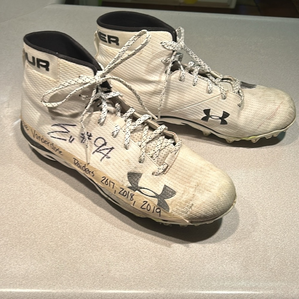 Eddie Vanderdose Signed Under Armour Brand Football Cleats